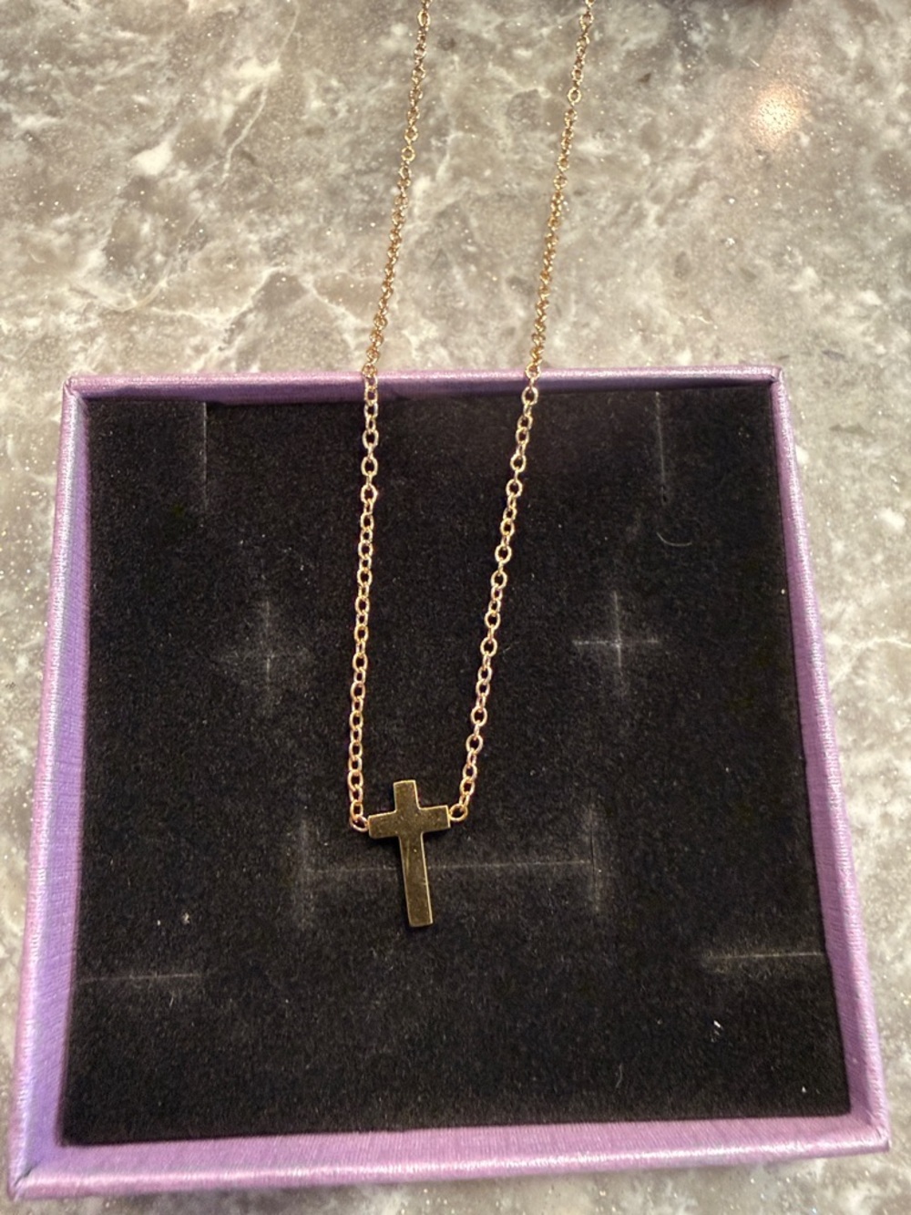 Gold Plates Cross Pendant Necklace - Women Jewelry - Picture 2 of 2